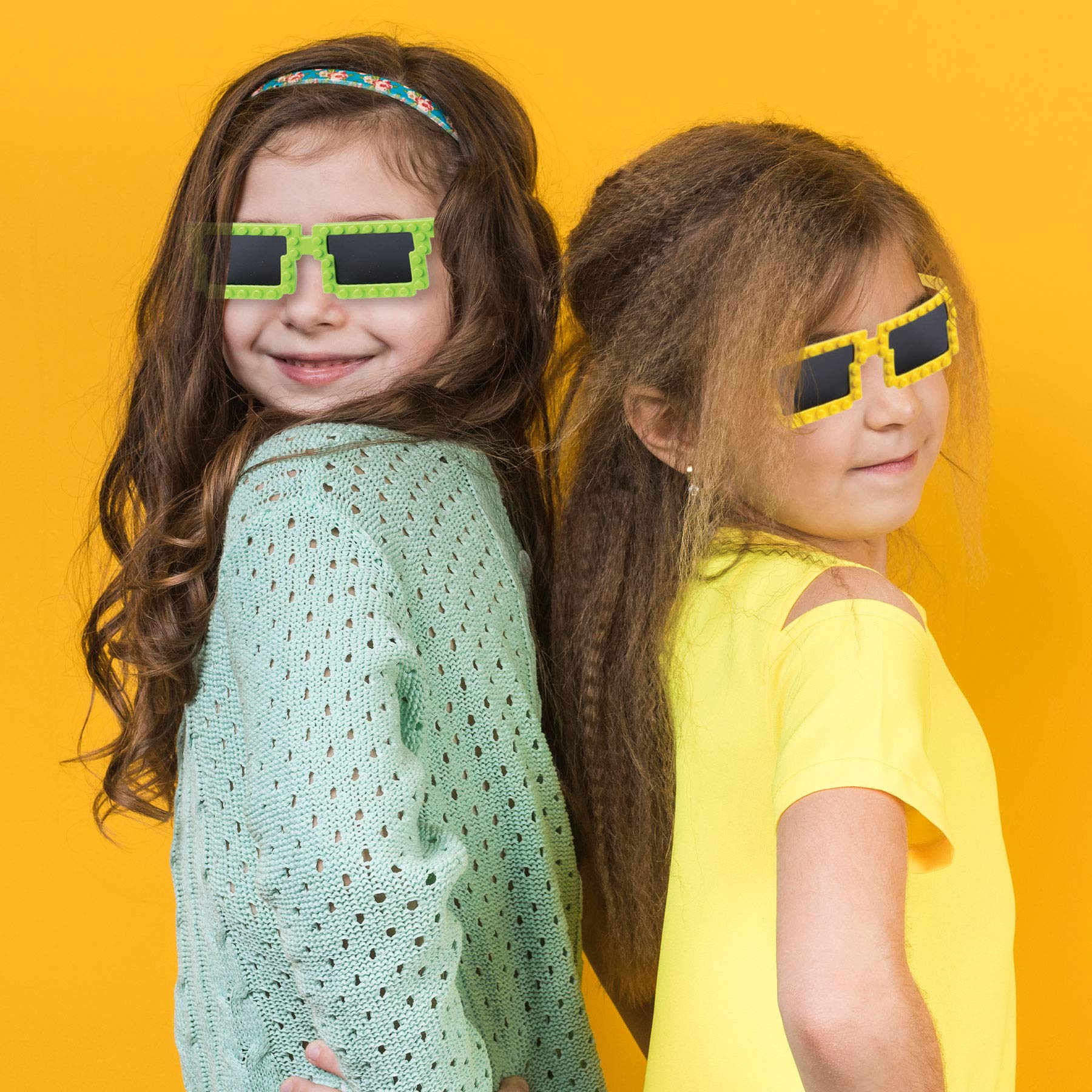 Building Blocks Glasses - Block Mania Building Block Glasses with Extra Bricks for Carnival Supplies