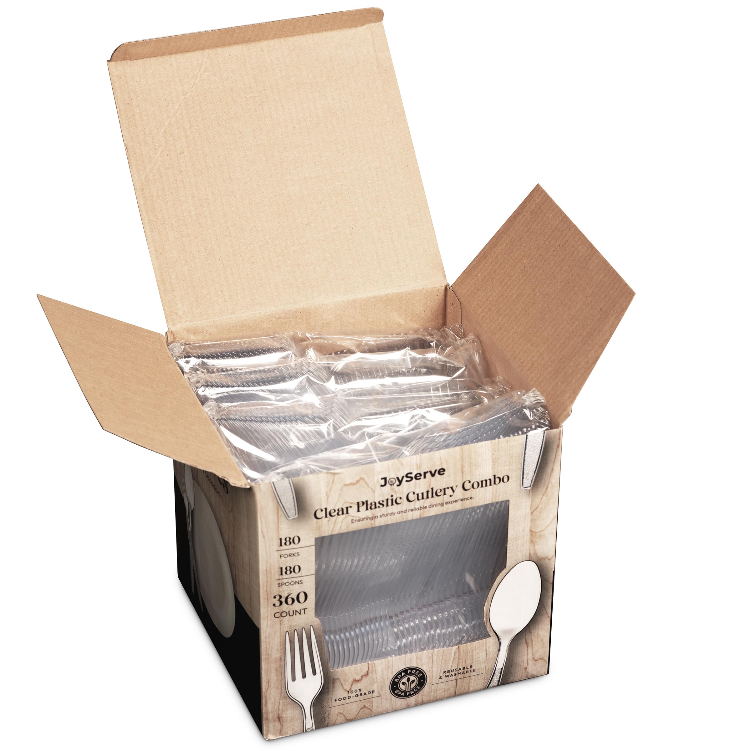 Clear Plastic Cutlery Set - Disposable Plastic Utensils Heavy Duty, Silverware Sets for Party Supplies, Dinners, Take-Out, Catering, Food Services