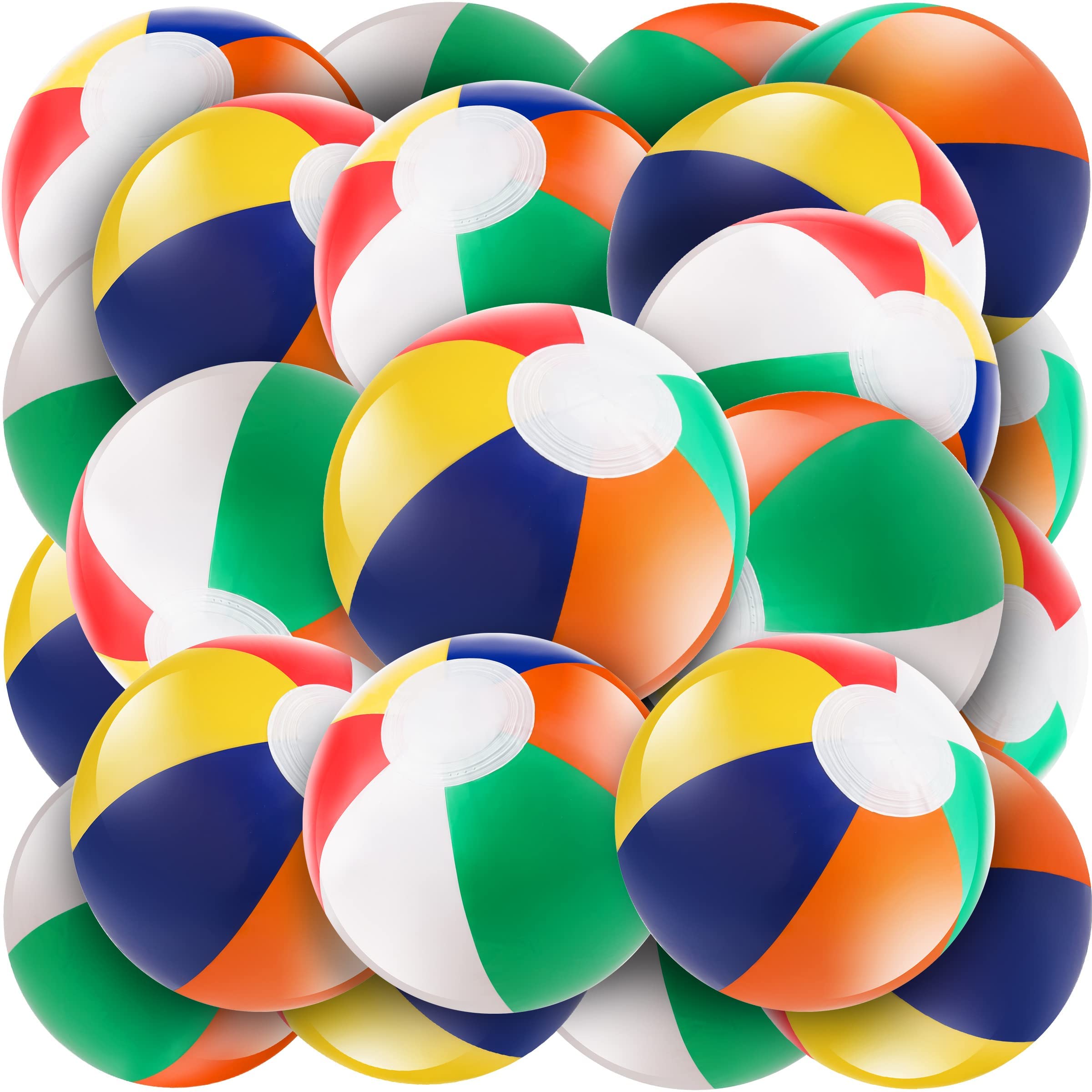 Bedwina Mini Inflatable Beach Balls (Bulk Pack of 24) Multicolored Beach Balls Toys for Kids. for The Beach, Pool, Summer Parties and Decorations
