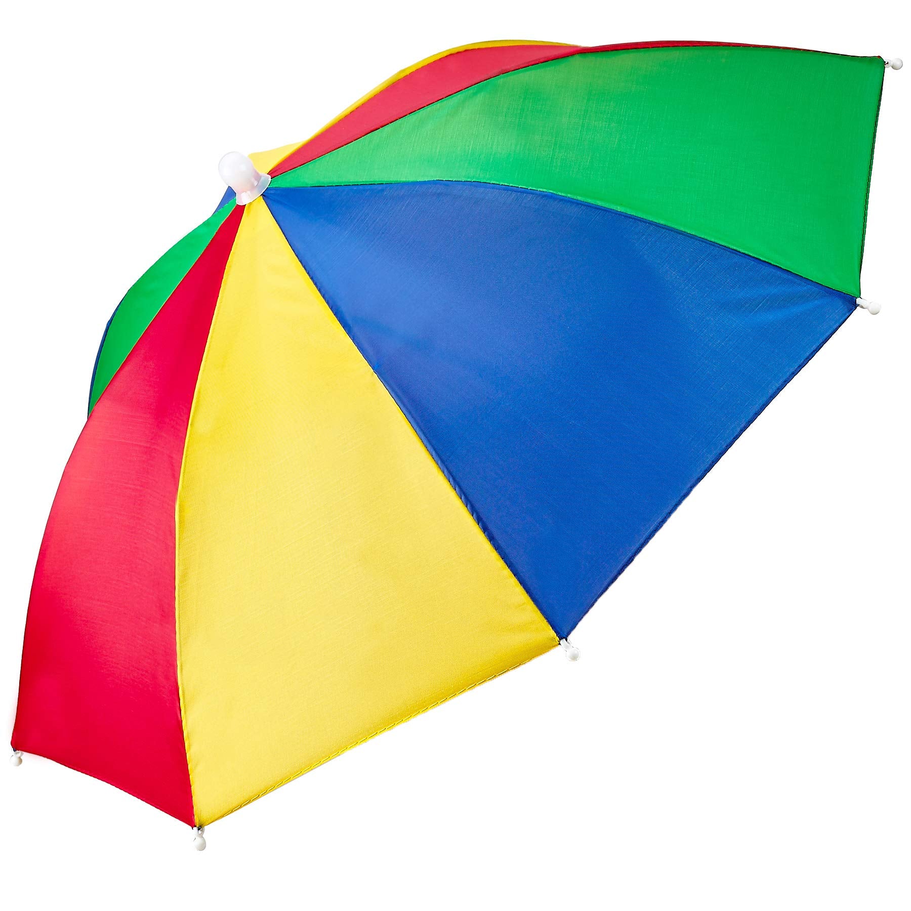 Bedwina Umbrella Hat Pack of 2 - Colorful Party Hats - 20 Inch, Hands Free, Funny Rainbow Colorful Beach Party Hats, Adjustable Size Fits All Ages, Kids, Men & Women