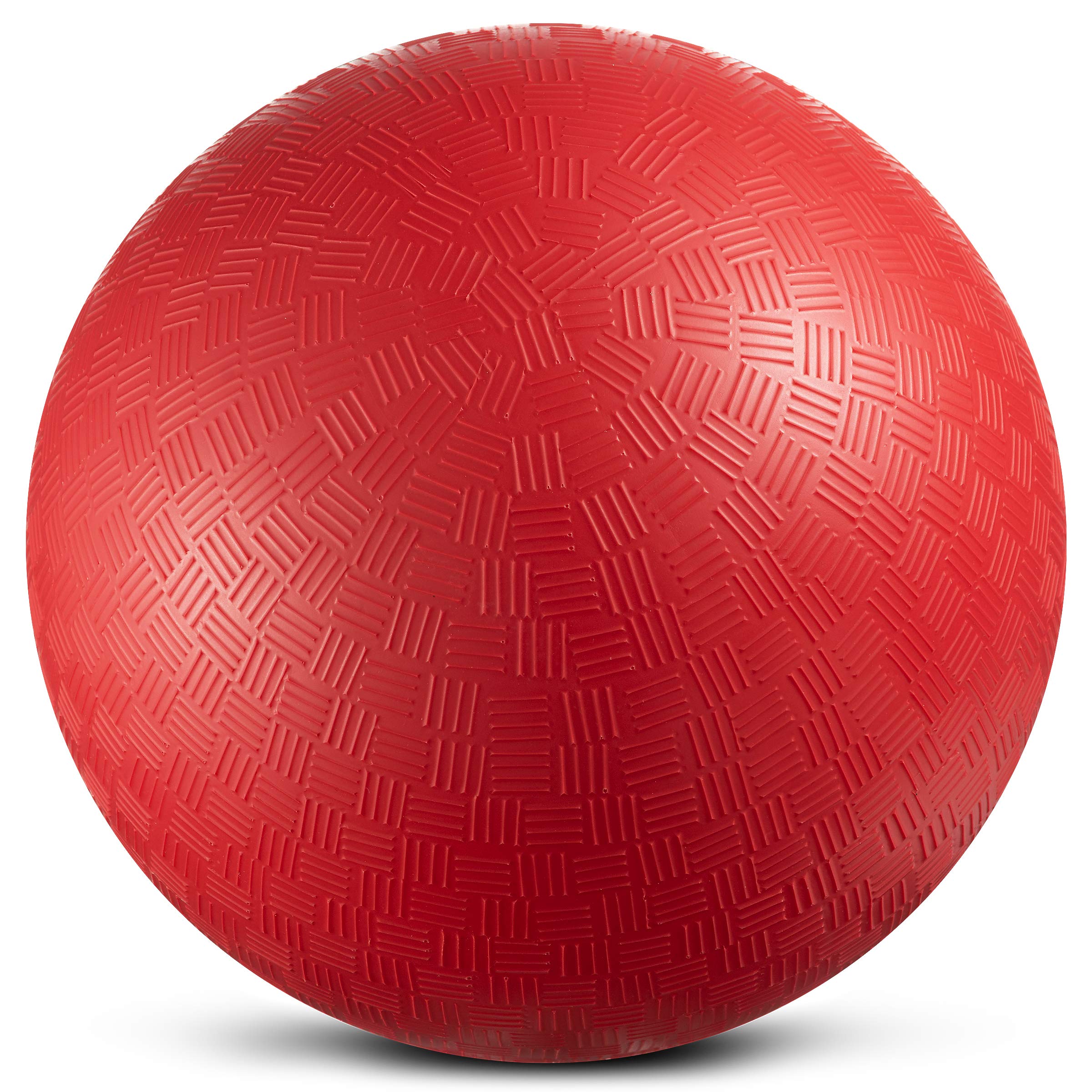 Bedwina Playground Balls Bulk - 8.5 Inch (Pack of 4) Red Rubber Bouncy Inflatable Balls, w/ Air Pump, for Kids & Adults, Indoor & Outdoor Games, Kickballs, Dodgeball, Four Square, Dodge Ball, Handball