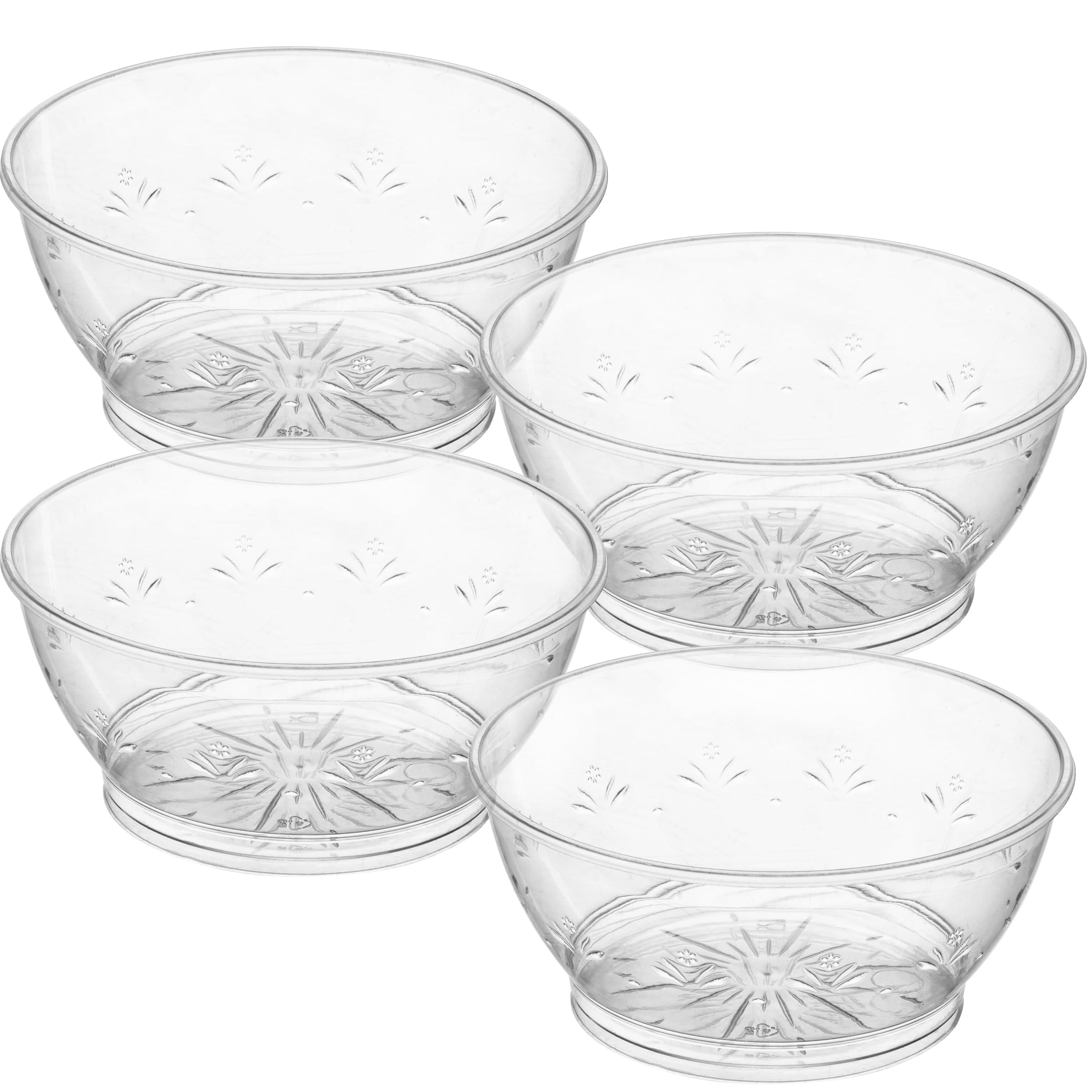 Clear Mini Plastic Bowls - 6 Oz Disposable Premium Hard Plastic Dessert Bowls for Serving, Weddings, Catering, Parties, Ice Cream, Salsa Home or Event Party Supplies