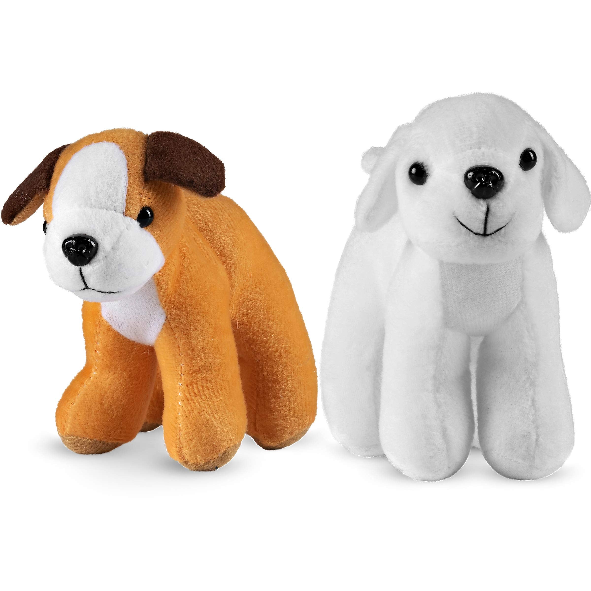 Bedwina Plush Puppy Dogs - (Pack of 12) 6 Inches Tall Small Stuffed Animals Bulk Assorted Puppies and Cute Stuffed Plushed Adopt-a-Puppy Dog Assortment Party Favors for Kids