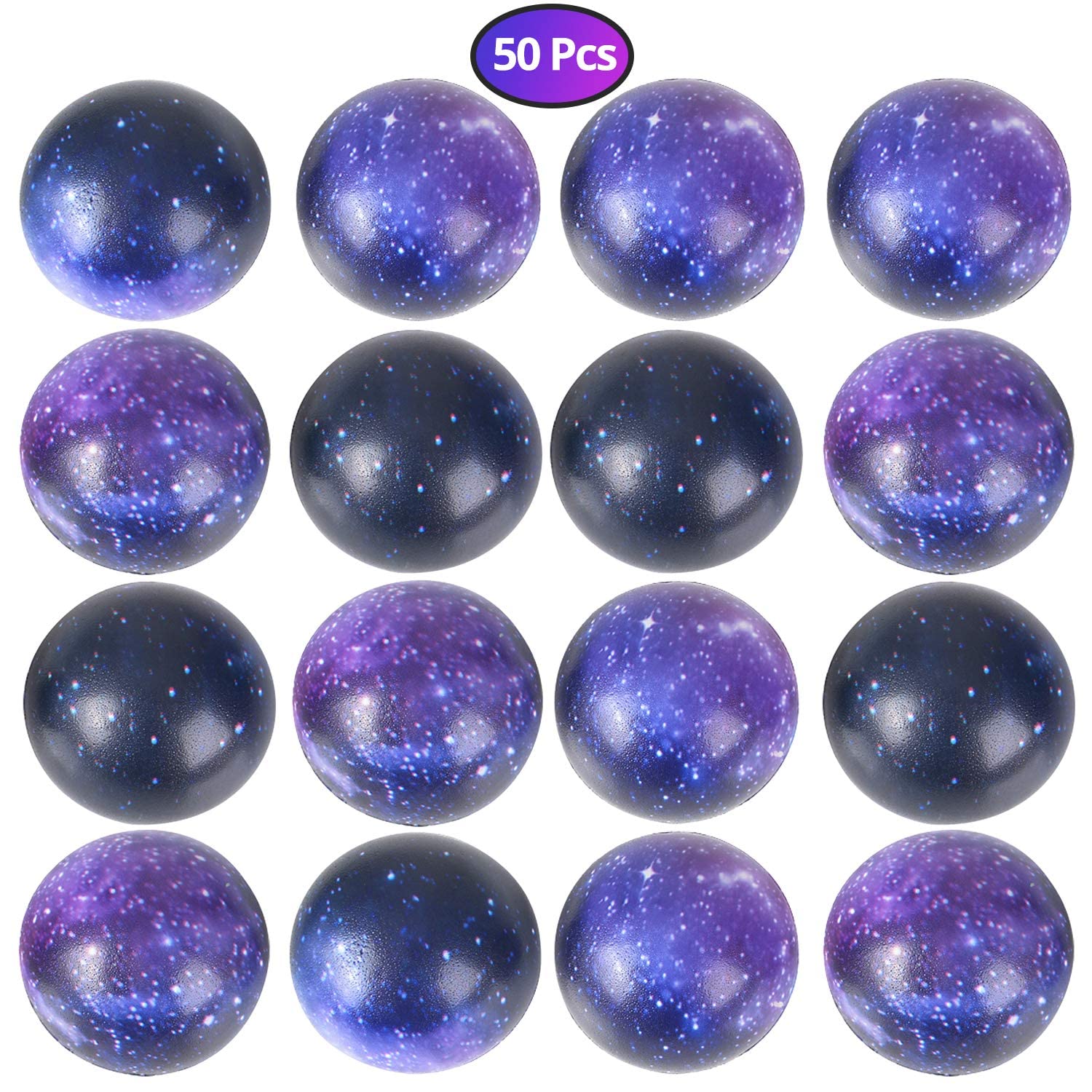 Galaxy Stress Balls for Kids - Bulk Pack - Squeeze Anxiety Fidget Sensory Balls for Children with Outer Space Theme, Toys for Party Favors and Birthday Party Supplies