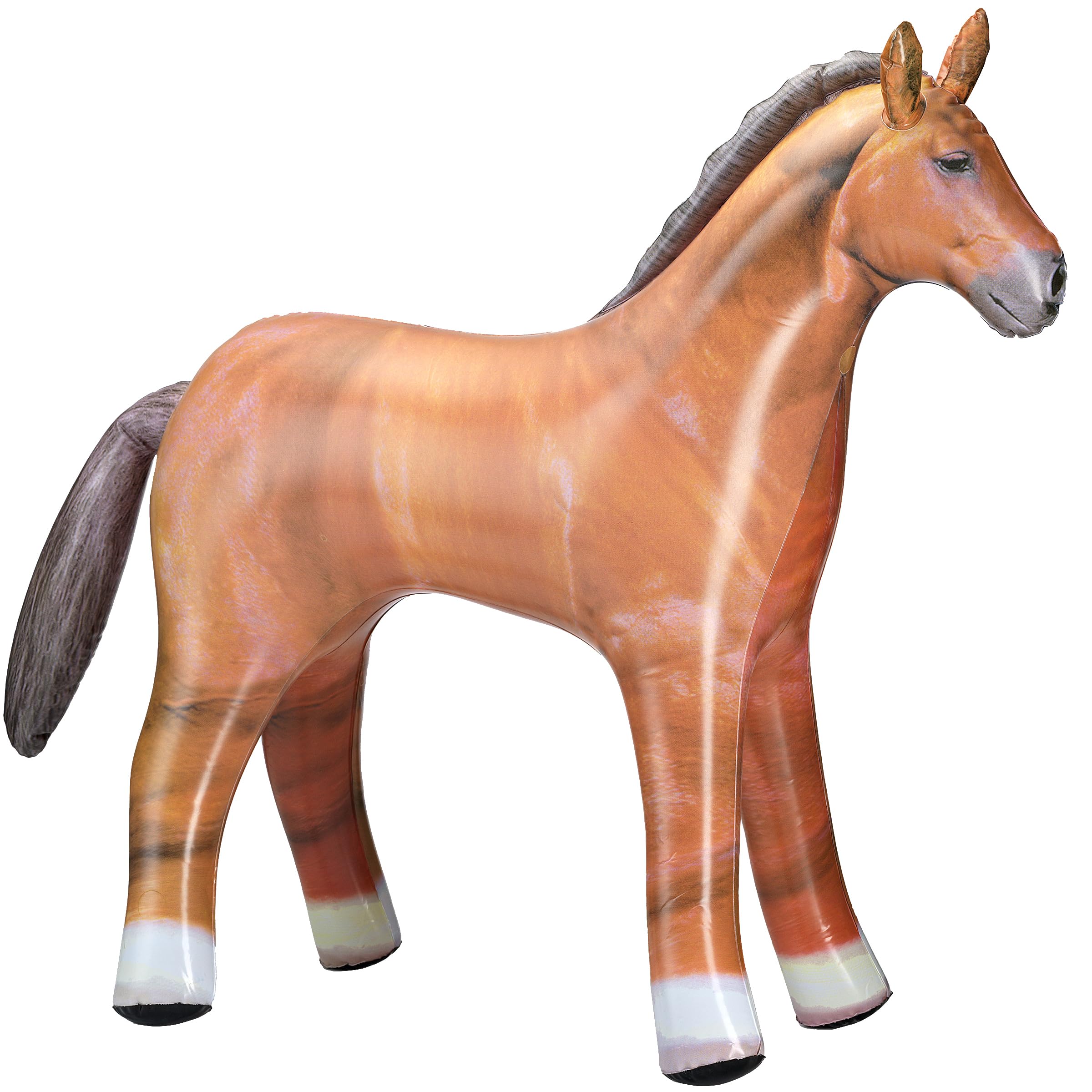 37" Inflatable Horse Decoration - Blow Up Brown Horse Toy for Kids Western, Cowboy, Barnyard, Farm & Rodeo Party Supplies, Birthday, Fall Festivals, Baby Shower, Halloween & Holiday Décor