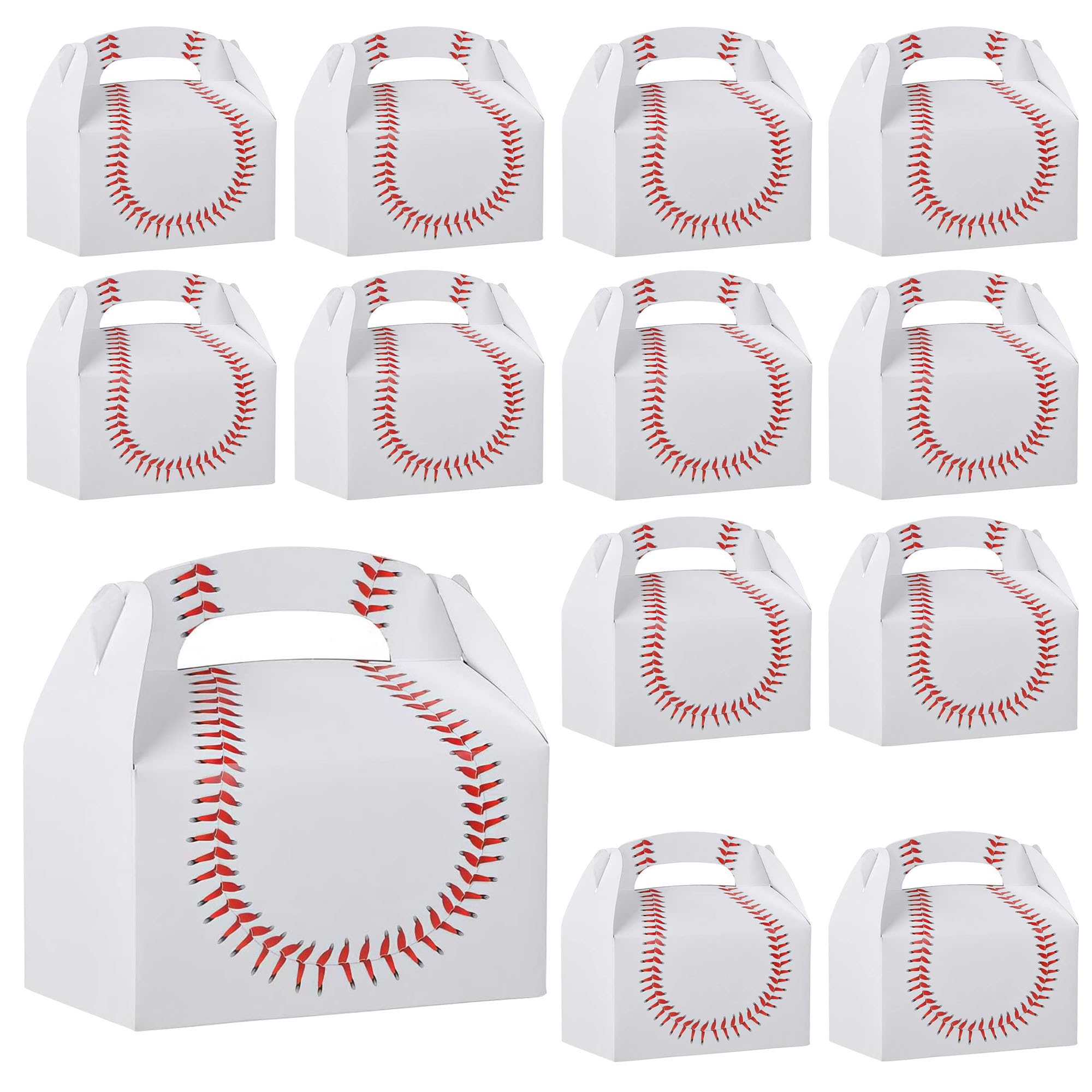 Bedwina Baseball Treat Boxes for Party Favors and Snacks - (Pack of 12) Bulk Team Snack Treat Boxes for Baseball Goodie Bags Favors and Themed Birthday Party Gift Supplies for Kids