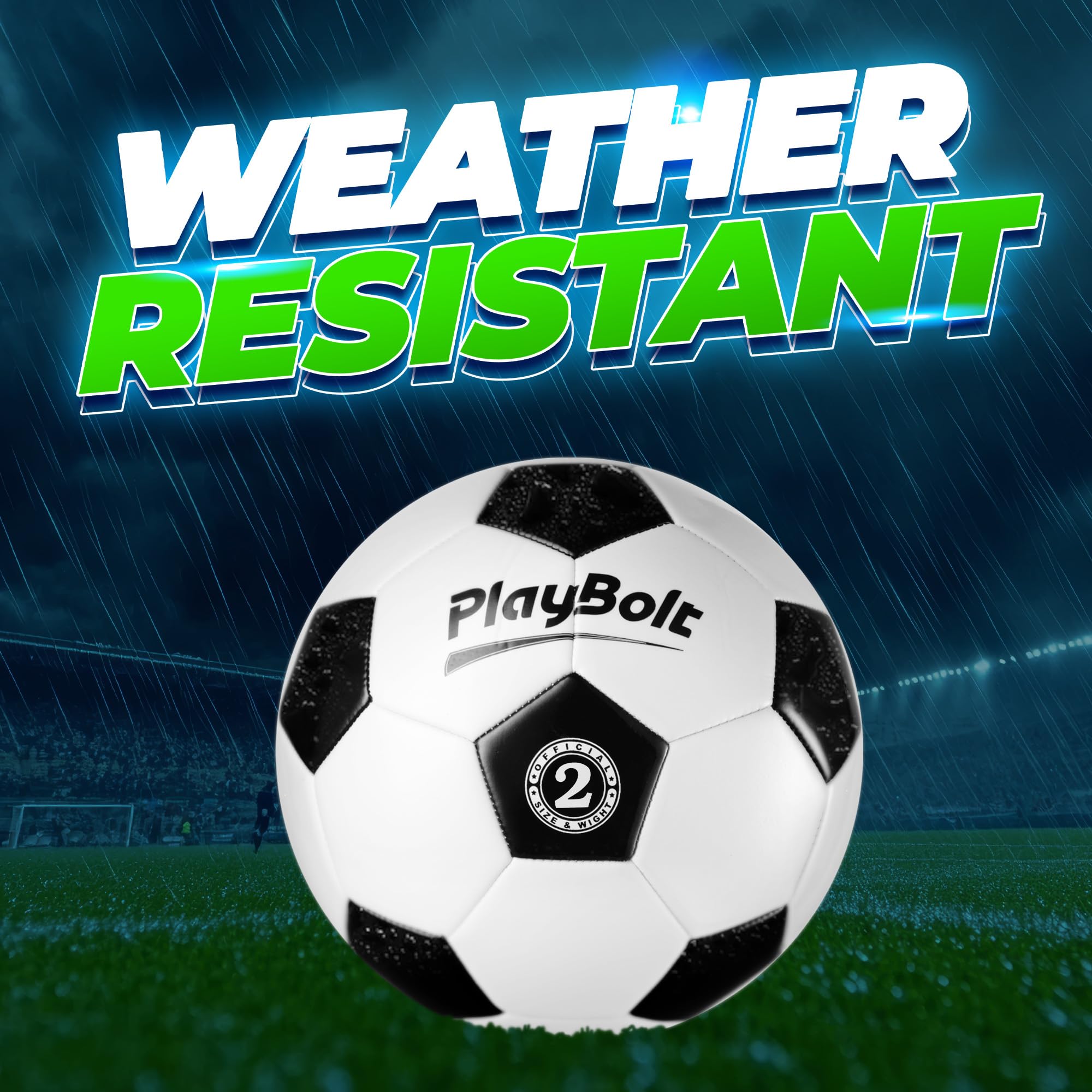 PlayBolt Soccer Ball Size 2 - Official Size Soccer Balls with Pump in Classic Black and White for Kids Youth & Adult Sports, Indoor & Outdoor (Pack of 1)