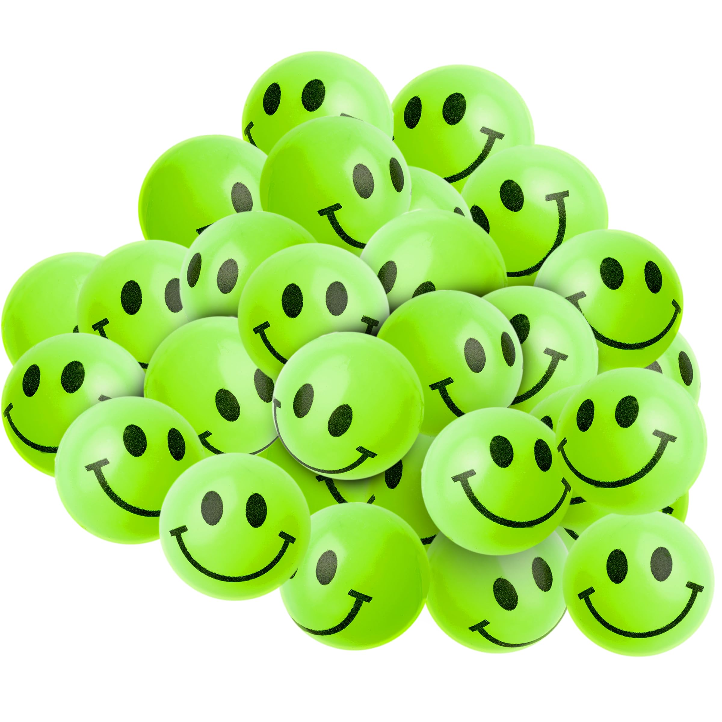 Bulk Bouncy Balls Glow in the Dark - 72 Pcs (1inch / 27mm) Diameter, High Bouncing, Small Rubber Smile Face Bouncing Balls for Kids, Vending Machines, Game Prize Toys, Party Favor, Gift Bag Filler