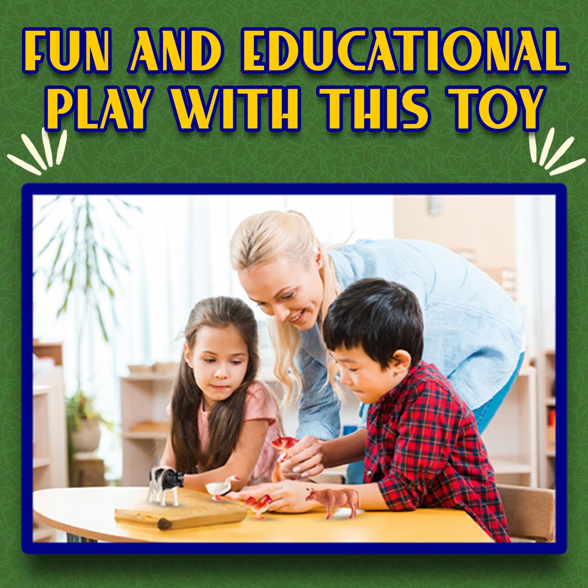 Bedwina Farm Animal Toys - Pack of 12 - Plastic Farm Animals for Kids, Realistic 3-5 Inch Ranch / Barnyard Toy Figures Styles Include Sheep, Horse, Goat, Duck, Chicken, Turkey, Cow, Pig