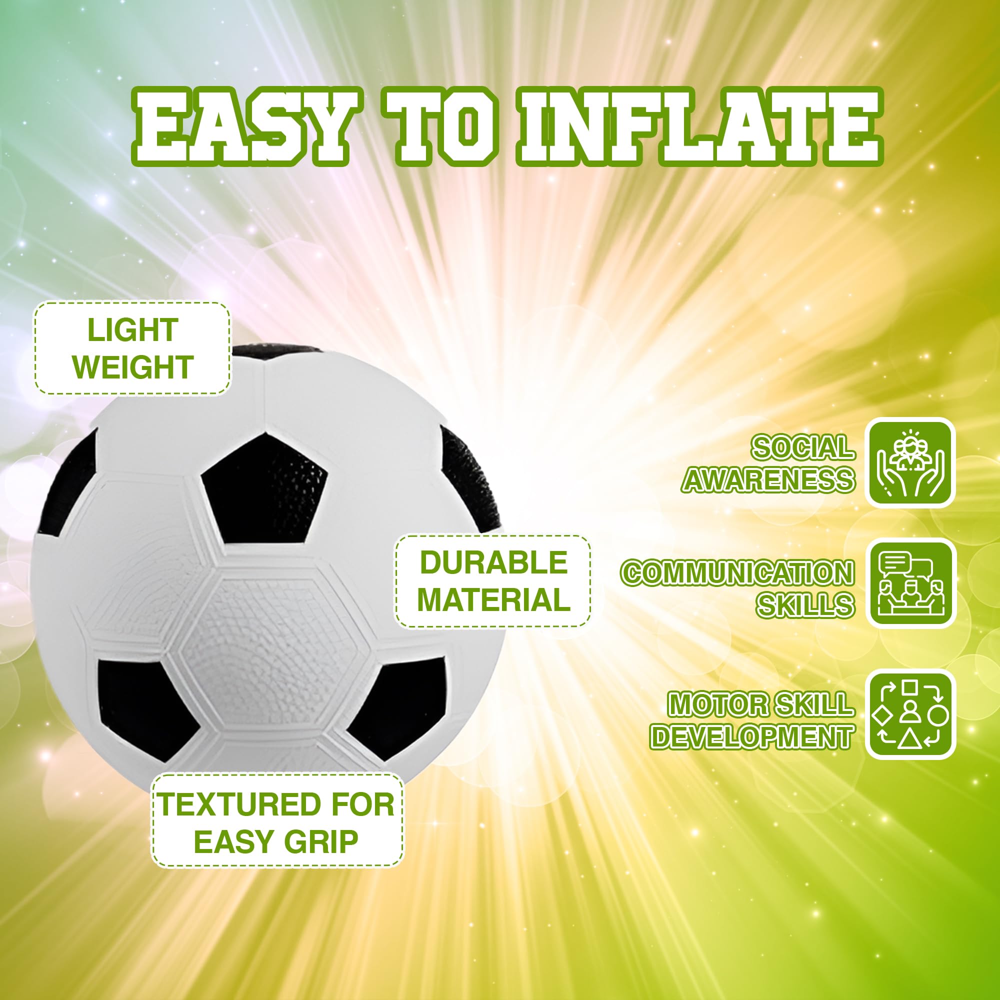 Bedwina Sports Balls for Kids & Toddlers - 5-inch Sports Balls Set Includes Football, Small Soccer Ball, Basketball, and Playground Balls, Fun Indoors & Outdoor Toys (Hand Pump Included)