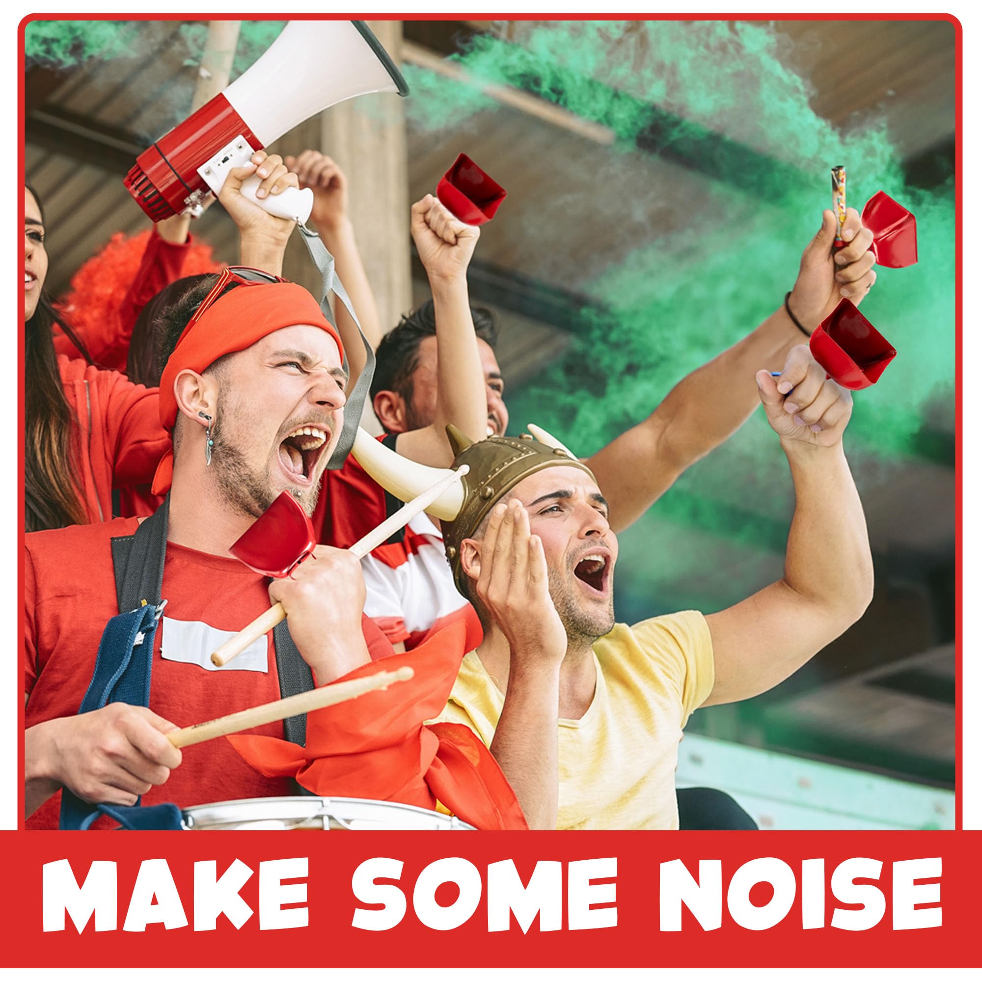 Metal Cowbells - 3 Inch Cow Bells Noise Makers, Loud Call Bell with Handles for Sporting Events, Cheering, Team Spirit, Noisemakers, Weddings, (Pack of 12)