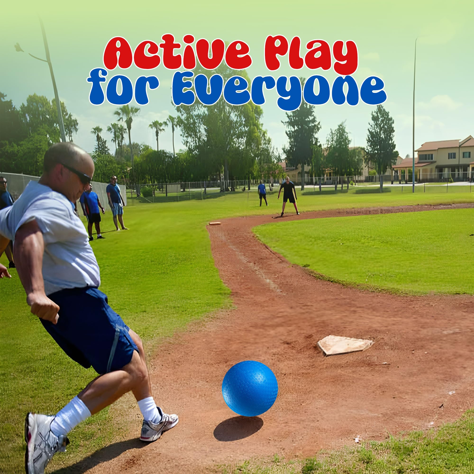 Red & Blue Kickball Set - (9 Inch) with Pump for Toddlers Kids & Adults - Indoor & Outdoor Gym Sports Toys - Fun Playground Balls for Kids Dodgeball, Four Square, PE, Games, Recess and More