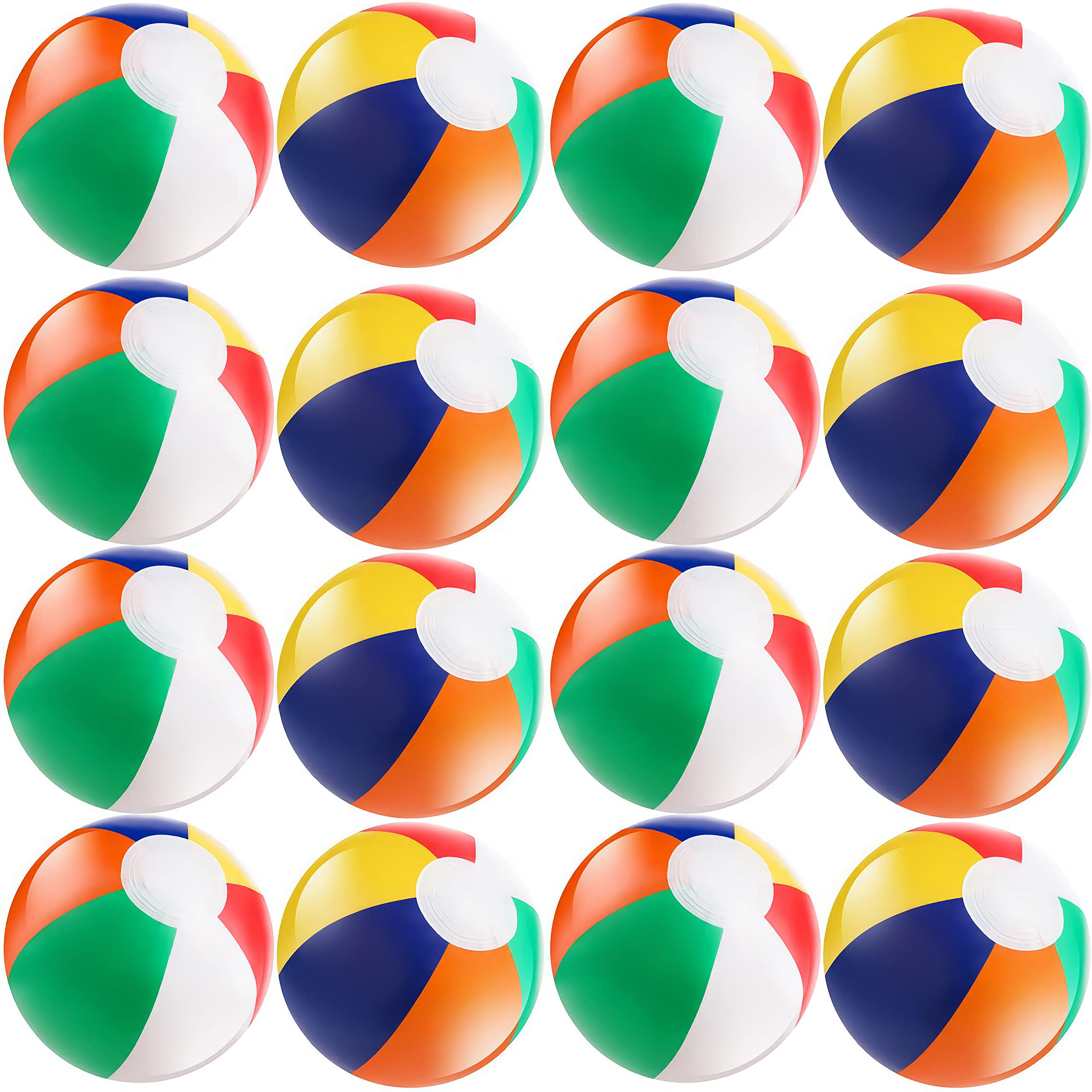 Bedwina Mini Inflatable Beach Balls (Bulk Pack of 24) Multicolored Beach Balls Toys for Kids. for The Beach, Pool, Summer Parties and Decorations