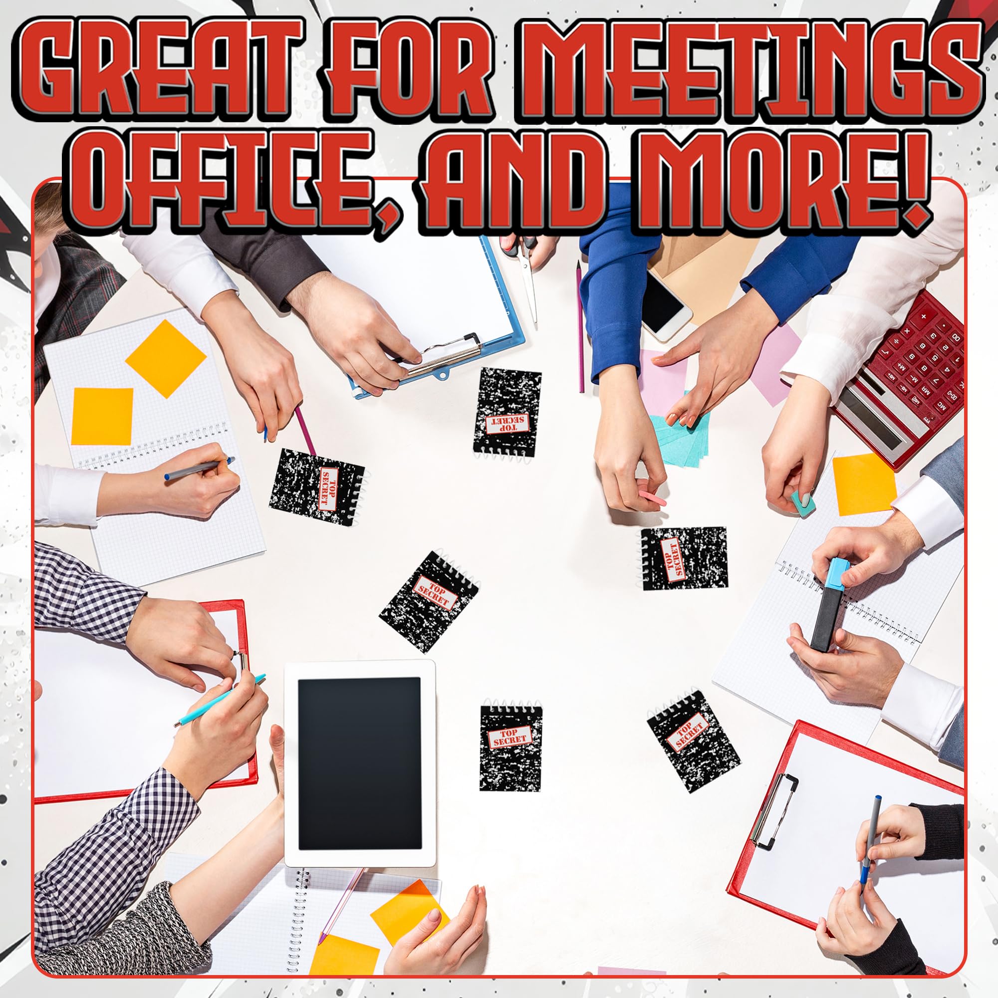 Bedwina Top Secret Mini Notebooks for Kids Party Favors - (Pack of 72) Spiral Small Notebook Pads for Murder Mystery Party Decor, Secret Agent Spy or Crime Detective Themed Parties, Goody Bag Notepads