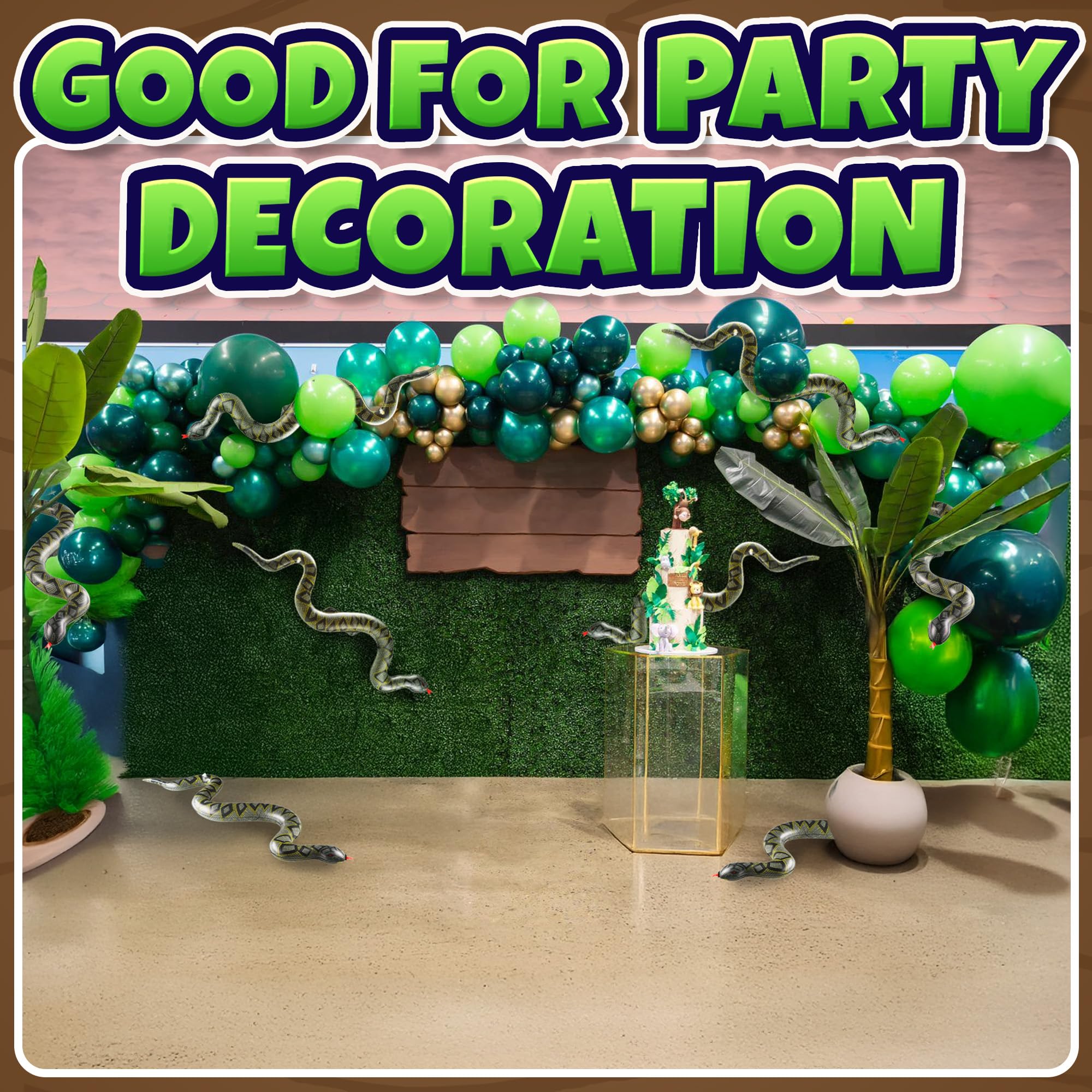 Inflatable Snakes for Pool (3 Pack) - 39 Inch Blow Up Fake Snake Toys for Pool Party, Backyard & Garden - Repels Ducks, Frogs & Birds - Jungle Safari Outdoor Décor