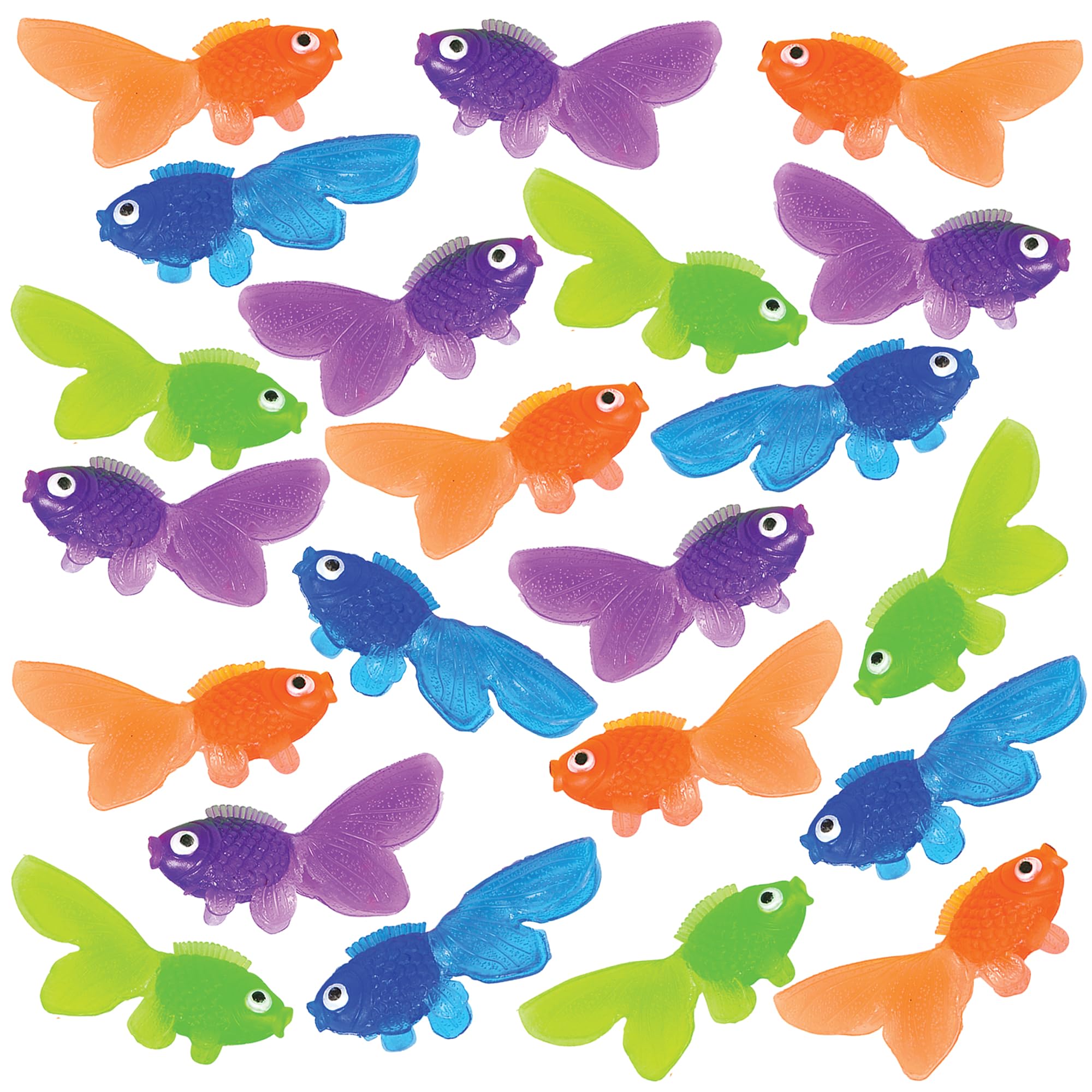 Plastic Vinyl Goldfish - 720pcs, 2 Inches Long Gold Fish Toys in Assorted Colors for Party Favors, Carnival Kids Prizes, Decorations, Crafts, Games and Birthday Party Supplies, Stocking Stuffers
