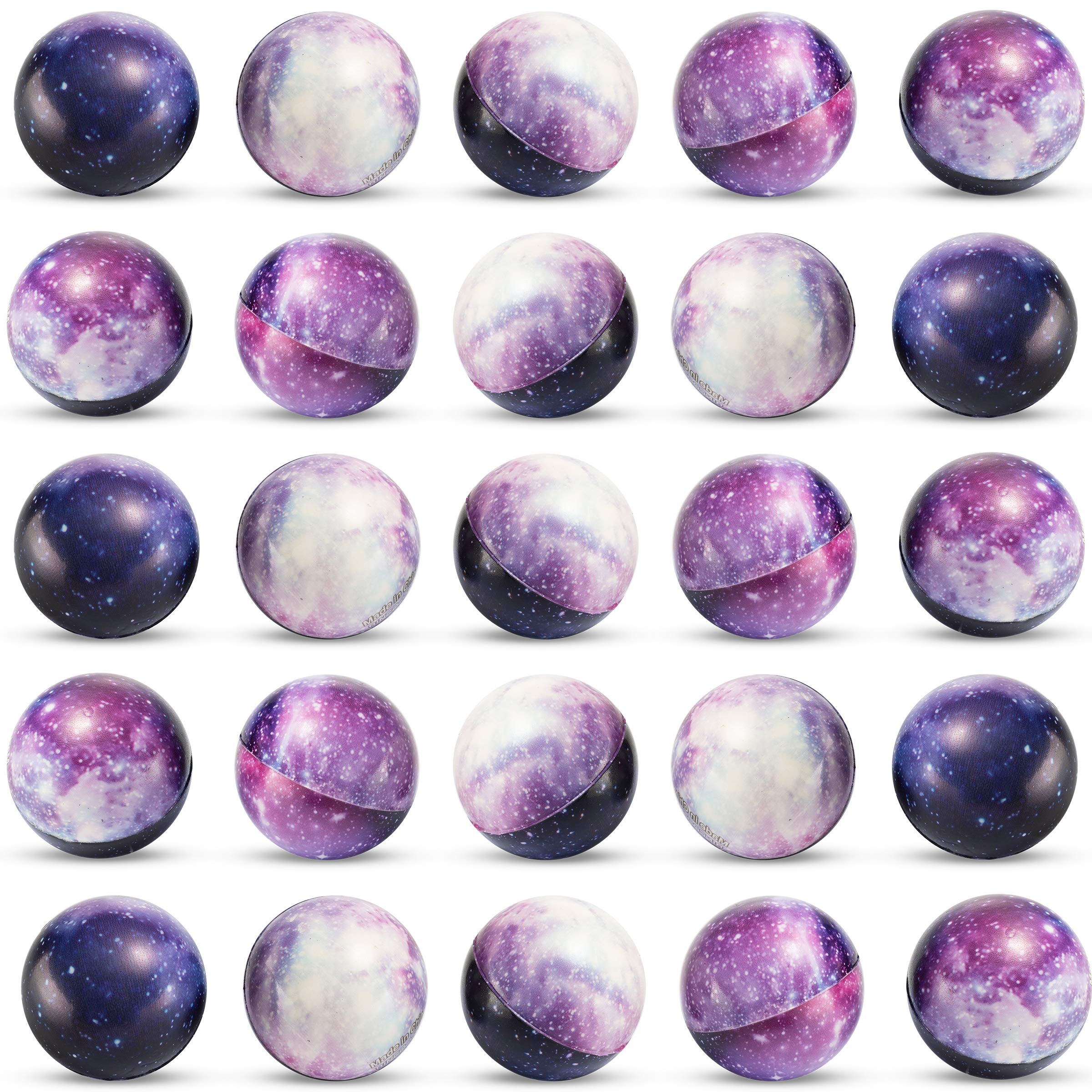 Galaxy Stress Balls for Kids - Bulk Pack - Squeeze Anxiety Fidget Sensory Balls for Children with Outer Space Theme, Toys for Party Favors and Birthday Party Supplies