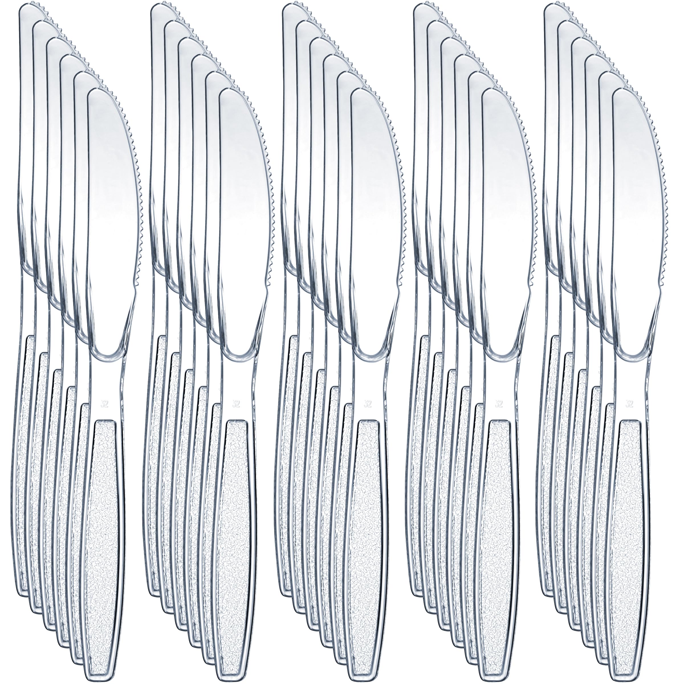 Clear Plastic Cutlery Set - Disposable Plastic Utensils Heavy Duty, Silverware Sets for Party Supplies, Dinners, Take-Out, Catering, Food Services