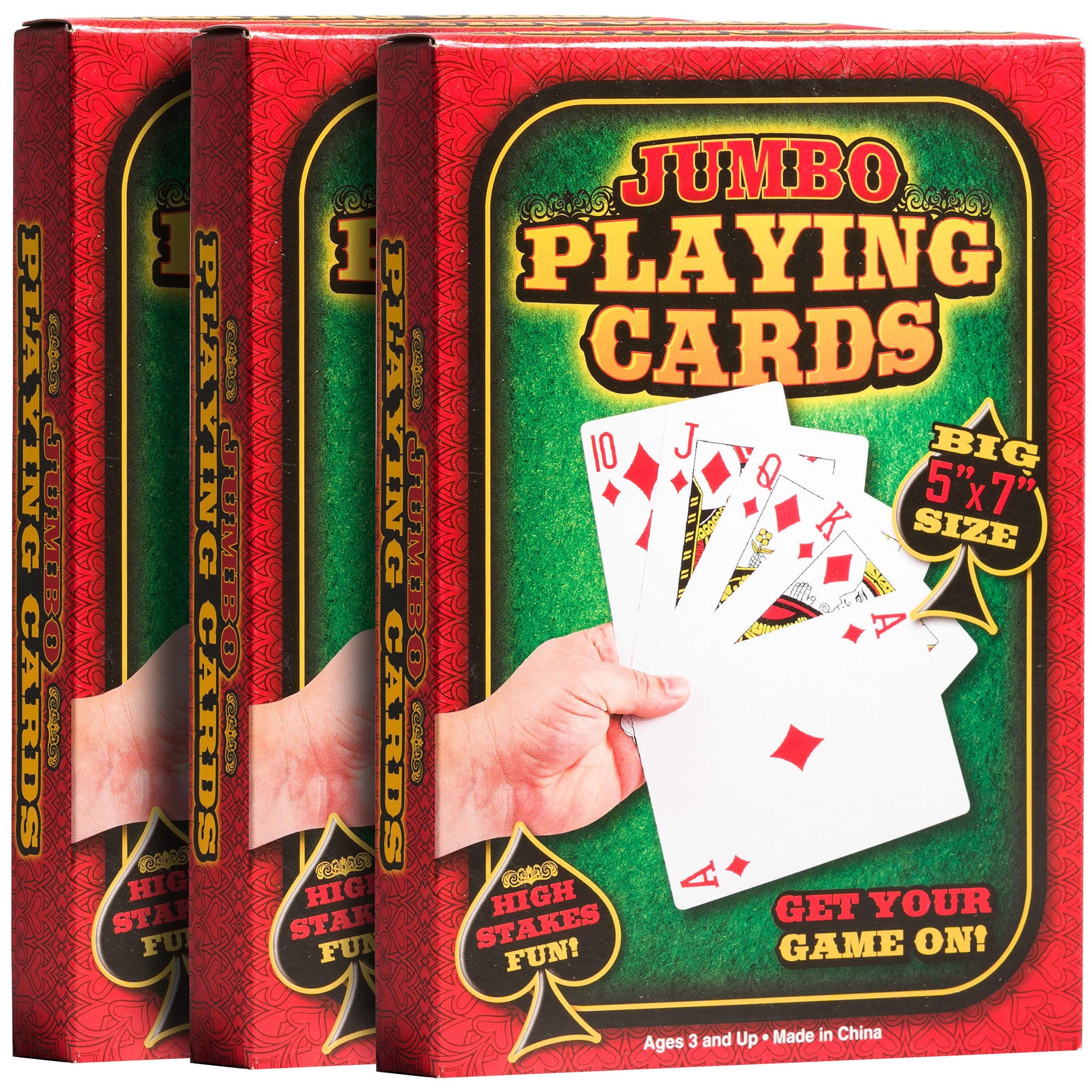 Jumbo Large Playing Cards - Big 5 x 7 Inch Giant Deck of Huge Poker Playing Cards for Casino Theme Party Decorations Game Night and Magic Supplies