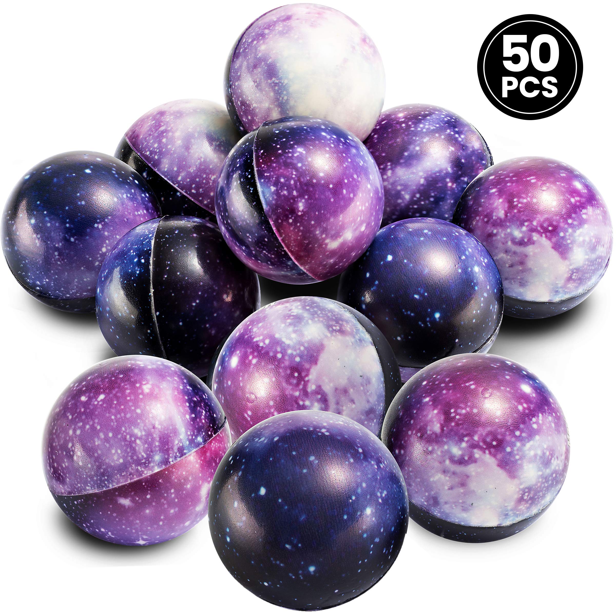 Galaxy Stress Balls for Kids - Bulk Pack - Squeeze Anxiety Fidget Sensory Balls for Children with Outer Space Theme, Toys for Party Favors and Birthday Party Supplies