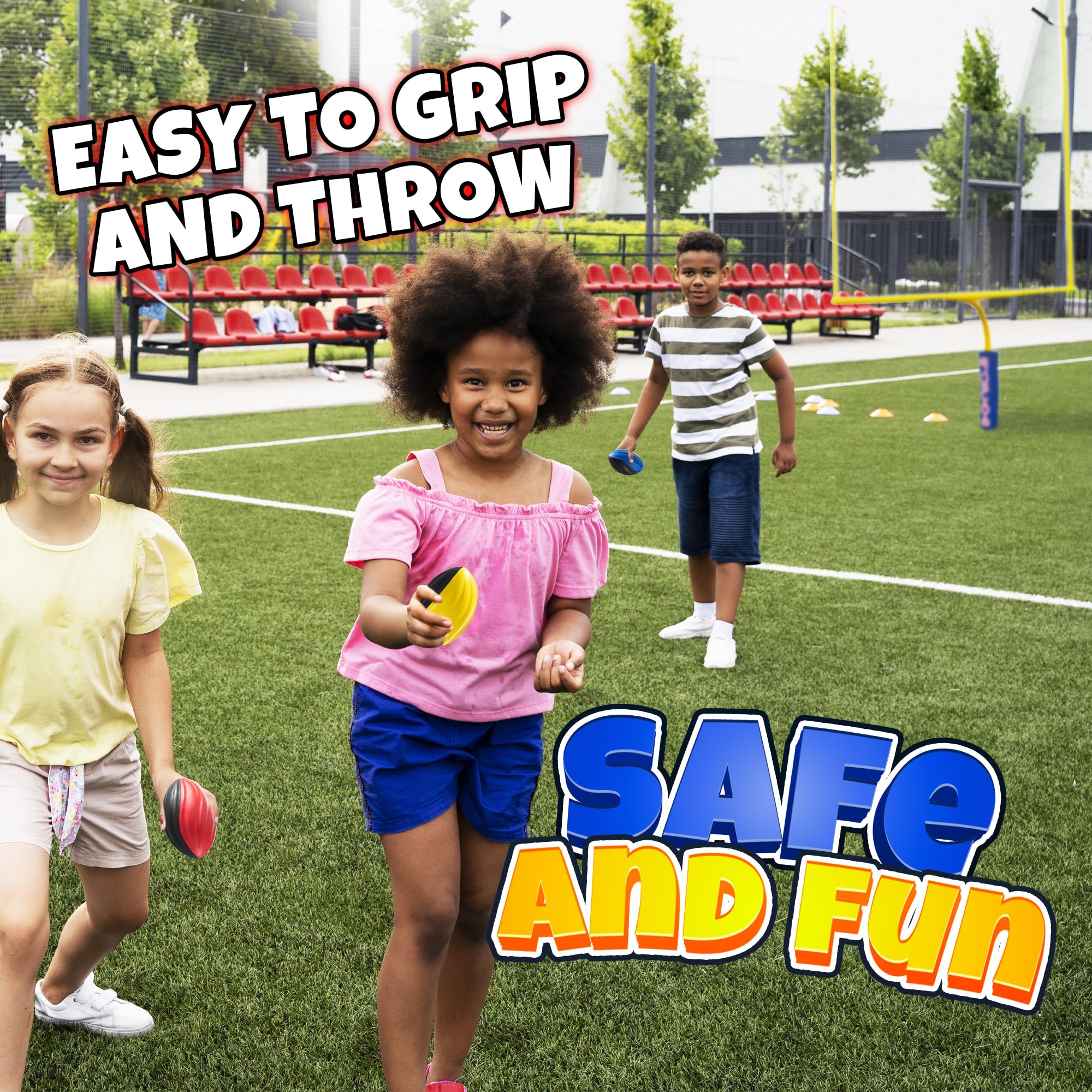 Bedwina 5" Mini Foam Football - Small Toy Footballs for Indoor and Outdoor Play, Spiral Foam Sports Birthday Football Party Favors for Kids