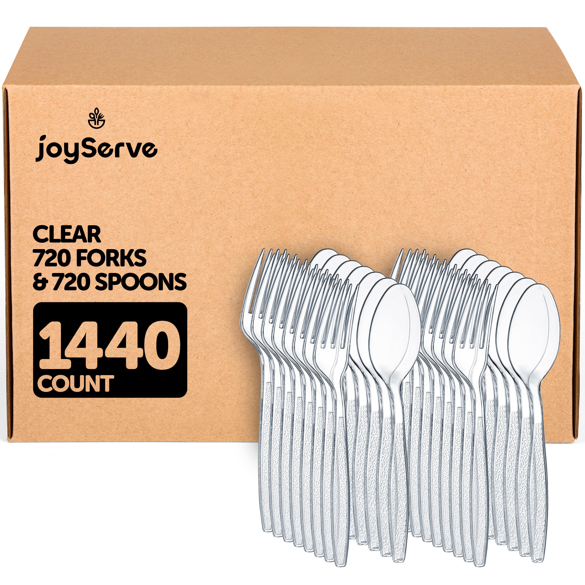 Clear Plastic Cutlery Set - Disposable Plastic Utensils Heavy Duty, Silverware Sets for Party Supplies, Dinners, Take-Out, Catering, Food Services