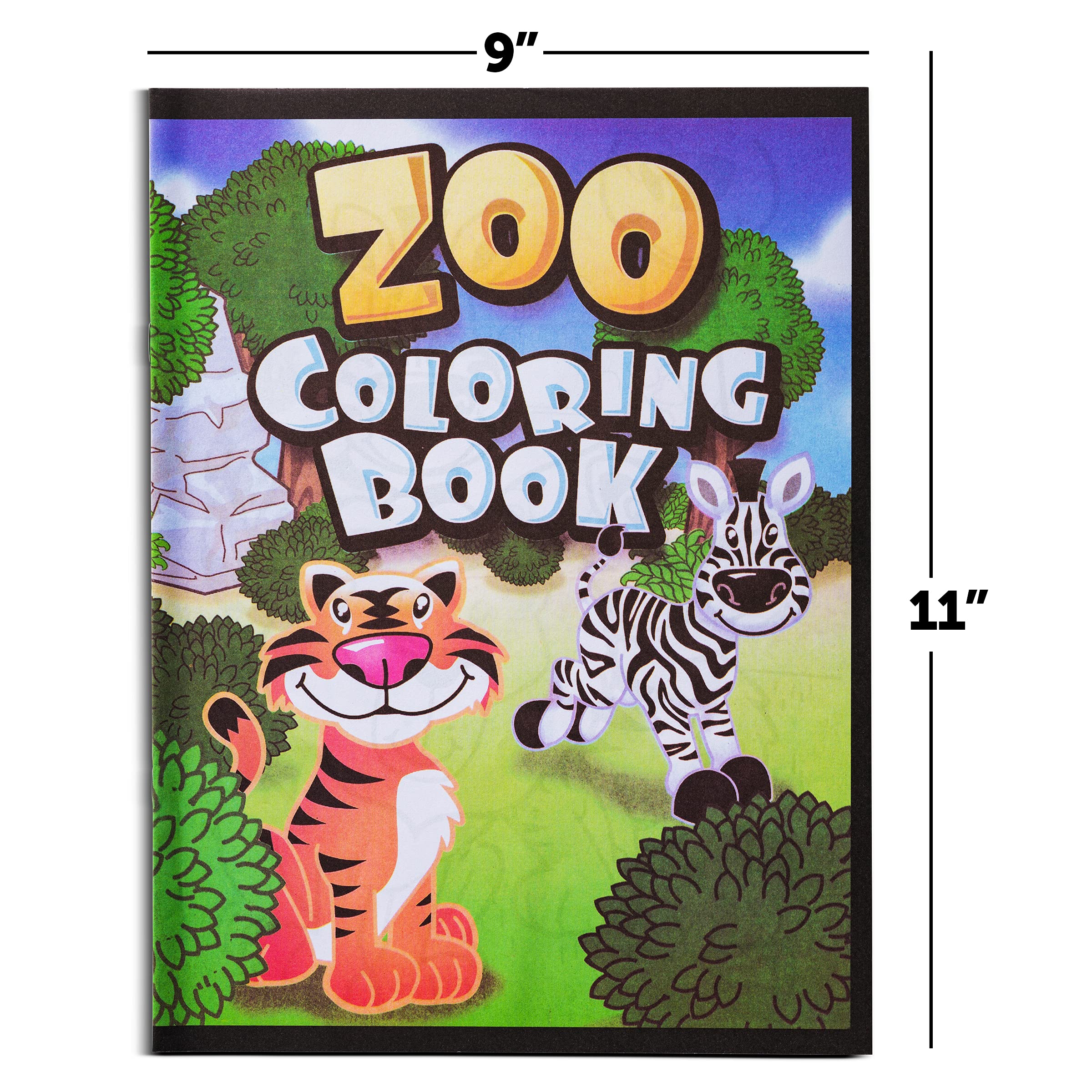 18Pcs Zoo Animal Coloring Books Bulk for Kids - 9"x11" Animal Party Favors with Jungle Safari Animals and Activity Sheets for Goodie Bags, Classrooms and Themed Birthday Supplies (Pack of 18)