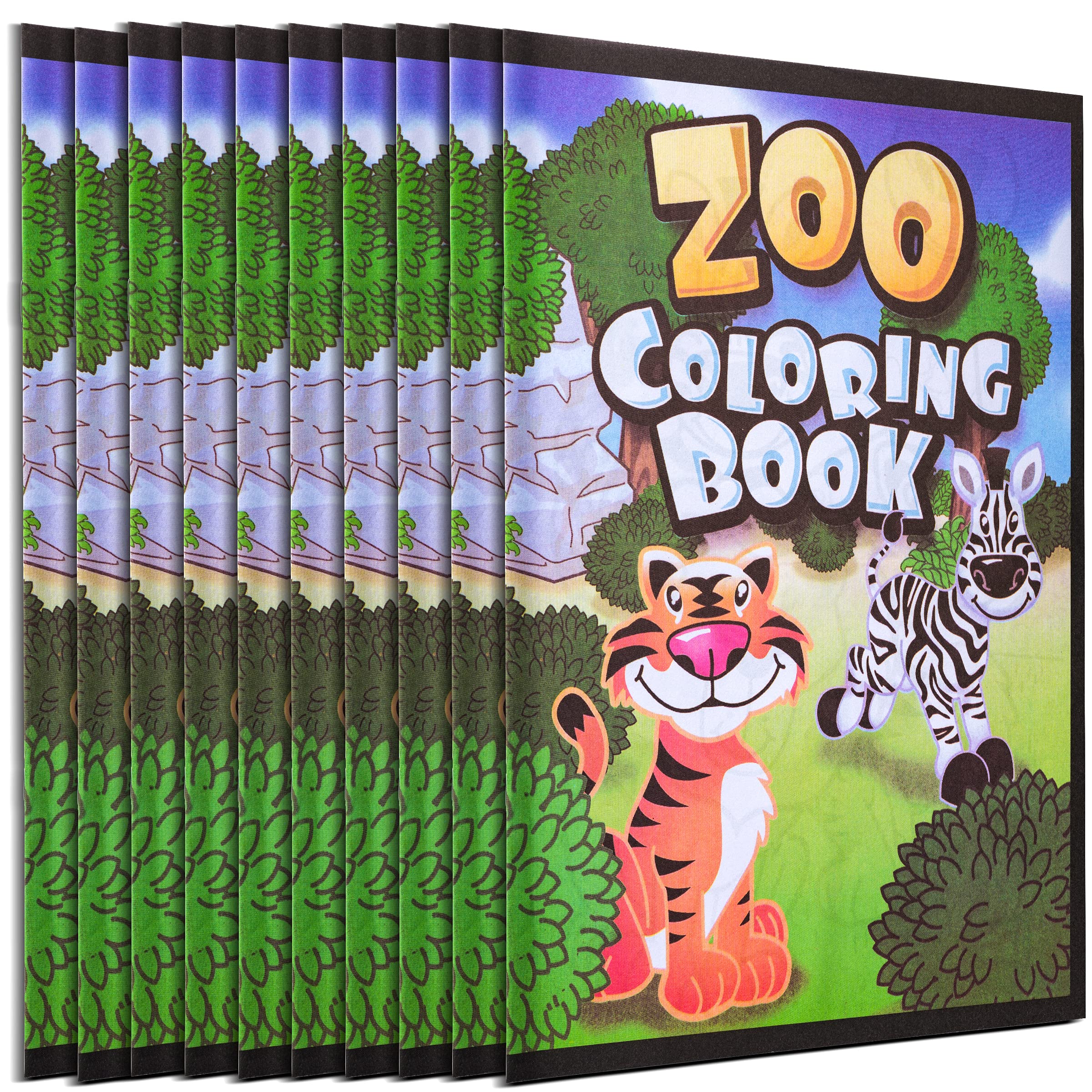 72Pcs Zoo Animal Coloring Books Bulk for Kids - 9"x11" Animal Party Favors with Jungle Safari Animals and Activity Sheets for Goodie Bags, Classrooms and Themed Birthday Supplies (Pack of 72)