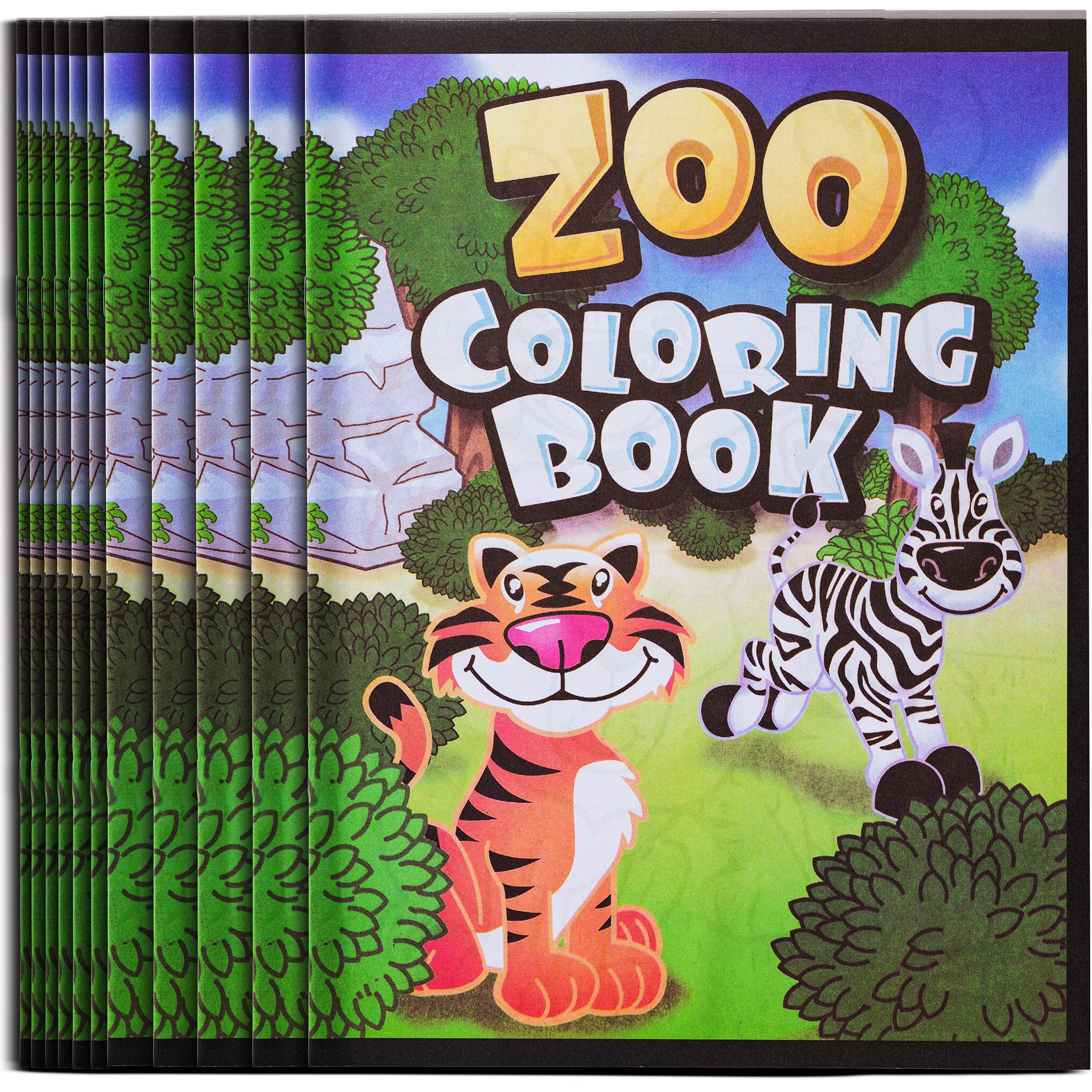 72Pcs Zoo Animal Coloring Books Bulk for Kids - 9"x11" Animal Party Favors with Jungle Safari Animals and Activity Sheets for Goodie Bags, Classrooms and Themed Birthday Supplies (Pack of 72)