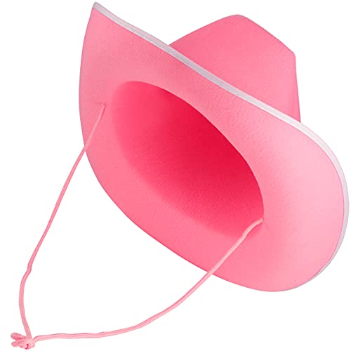 Pink Cowboy Hat Felt Cowboy Hat With Neck Draw String Cosplay Party Costume  Accessories Play Dress Up For Women