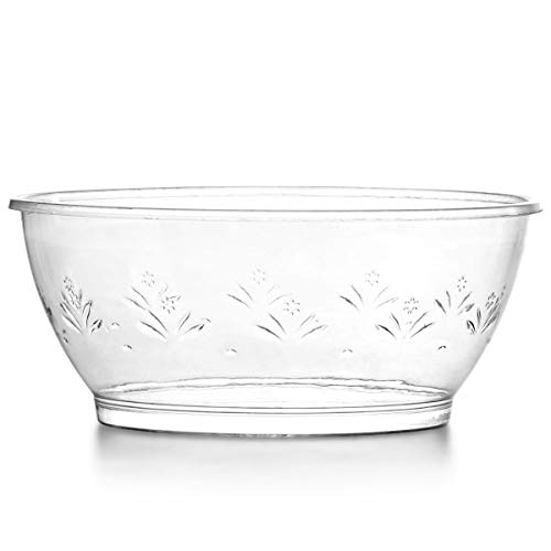 Clear Plastic Bowls - (Bulk 100 Pack) 6 Oz Disposable Premium Hard Plastic Dessert Bowls for Serving, Weddings, Catering, Parties, Ice Cream, Home or Event Party Supplies