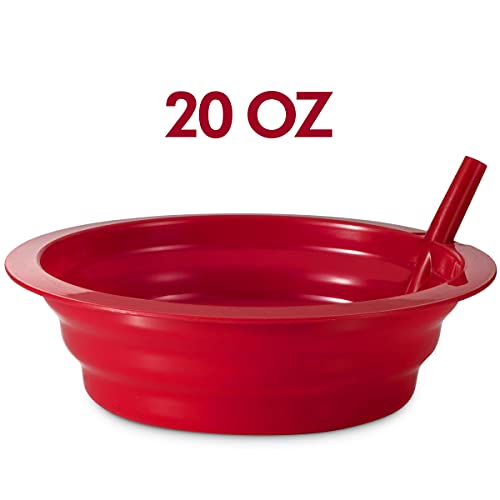 Cereal Bowls with Straws for Kids - (Set of 6 - 20-Ounce Bowls) BPA-Fr –