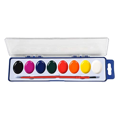 Creative Kids Bulk Watercolor Paint Classroom Classpack Sets - 40 Assorted Palettes w/ 8 Color Paints & Wooden Brush for Party Favors Preschool