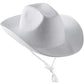 Bedwina White Cowboy Hat (Pack of 2) Felt Cowboy Hat with Adjustable Neck Draw String, for Dress-Up Parties and Play Costume Accessories, fits Most Teens and Adults