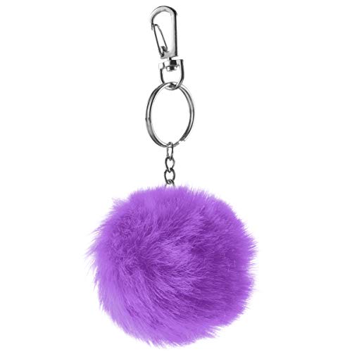 Pom Pom Keychains for Party Favors - Pack of 12 Bulk - Fuzzy 3 Inch Clip-On Key Chain Fur Balls in Assorted Colors, Soft Fluffy Fur Pompoms Balls for Prizes, Small Toys, Goodie Bags, Girls and Kids