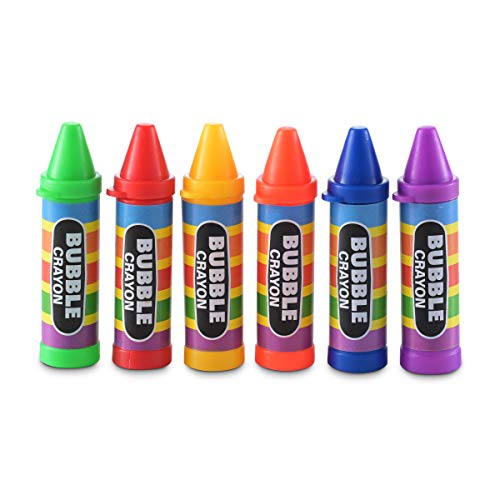 Crayon Bubbles for Kids - (Pack of 24) Bulk Bubble Wand Bottles in Ass –