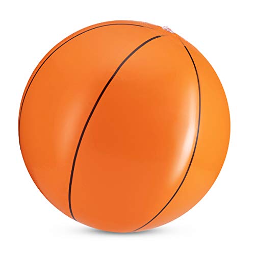 Inflatable Basketballs (Pack of 12) 16-inch, Beach Balls for Sports Themed Birthday Parties, Beach Pool Party Toys, Summer Games, Favors for Kids by Bedwina