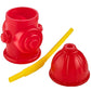 Straw Fire Hydrant Cups with Lids - (Pack of 4) Reusable 12 oz, Red Plastic Fire Truck Party Supplies Cups and Firefighter Birthday Party Favors for Kids by Bedwina