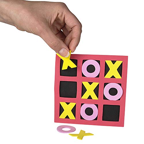 Tic Tac Toe (Bulk Pack of 24) 5"x5" Foam Tic-Tac-Toe Mini Board Game Toys for Kids, Birthday Party Favors, Goody Bag Stuffers, Classroom Prizes & Occupational Therapy, Stocking Stuffers