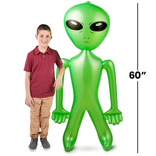 Giant Alien Inflate - Pack of 2 - Jumbo Green Alien, 60 Inch (5 Feet) For Game Prize, Alien Theme Party Favors Photo Prep & Decorations