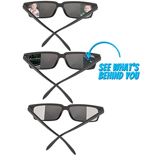 Spy Glasses for Kids in Bulk - Pack of 3 Spy Sunglasses with Rear View So You Can See Behind You, for Fun Party Favors, Spy Gear Detective Gadgets, Stocking Stuffer Gifts for Boys and Girls