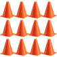 Traffic Cones and Racing Checkered Flags - (24 Pcs) 12 - Black and White Flags on Sticks and 12 – 7-Inch Mini Orange Sports Safety Cones for Kids - Race Car Theme Birthday Party Supplies