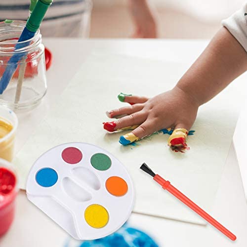 Creative Kids Bulk Watercolor Paint Classroom Classpack Sets - 40 Assorted Palettes w/ 8 Color Paints & Wooden Brush for Party Favors Preschool