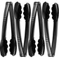 Plastic Tongs for Serving (Pack of 12) 9 Inch - Heavy-Duty Hard Plastic Reusable or Disposable Serving Tongs for Catering, Dinner Parties, Banquets, Buffets, Events, Weddings and Everyday Use, Black