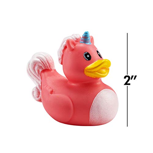 Bedwina Mini Unicorn Rubber Duckies (Pack of 24) Assorted 2 Inch Duckies, Squirt Bath Tub Toy for Kids, Squeezable and Squirtable, Great for Birthday Party's, Fillers, and Decorations