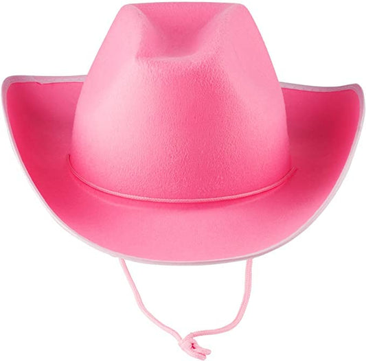 Bedwina Pink Felt Cowboy Hat Fits for Most Girls and Women - for Dress-Up Parties and Play Costume