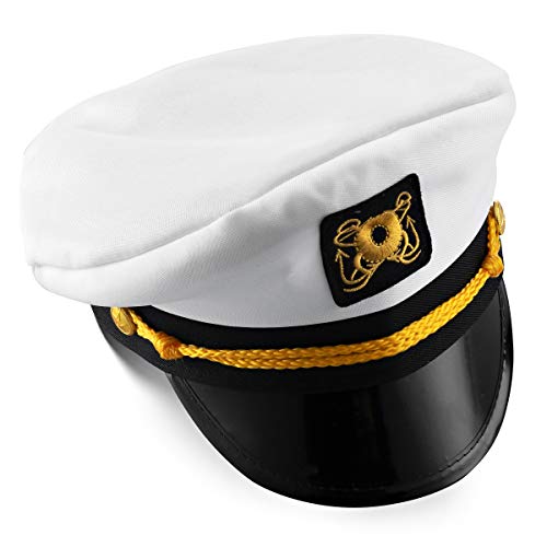 Bedwina Yacht Captain Hat - (Pack Of 2) Adult Cruise Ship Nautical Admiral Sailor Navy Cap