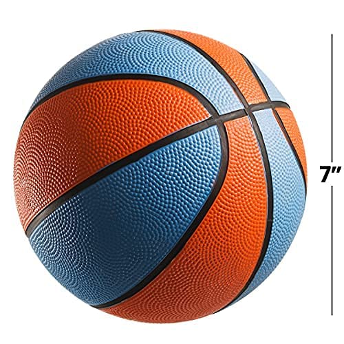 Mini Basketballs with Pump - (7 Inch, Size 3) Pack of 4 -Assorted Color Basketball Set for Indoor, Outdoor, Pool Parties, Small Hoops Basketball Game Party Favors for Kids