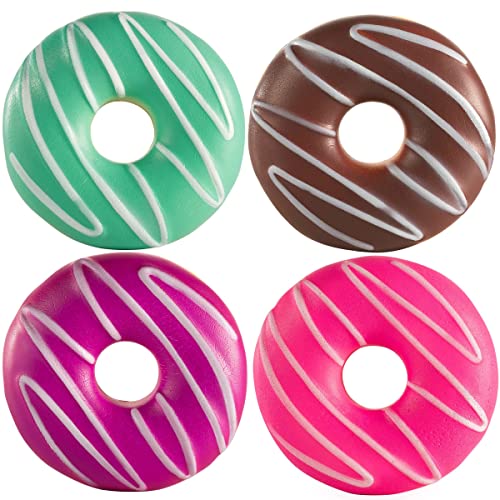 Donut Squishies Party Supplies - (Pack of 12) 3 Inch Slow Rising Squishy Toy Donuts for Kids, Squeeze Ball and Stress Relief Donuts for Decorations and Themed Birthday Party Favors