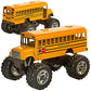 Die Cast Yellow School Bus - 2 Pack Set Monster Truck School Bus, Pull Back Car Toys, Play Vehicles and Gifts for Toddlers, Kids That Makes for Great Party Favors, Stocking Stuffers - by Bedwina